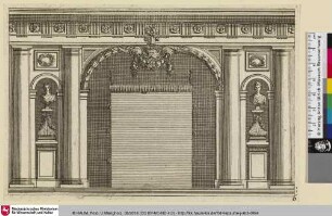 [Alkoven dekoriert mit zwei Büsten in Nischen; Alcôve ornée, à gauche et à droite, de bustes dans des niches]