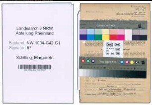 Entnazifizierung Margarete Schilling , geb. 29.01.1915 (Verw.Angestellte)