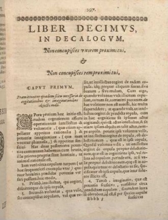 Capvt Primvm. Praemittuntur quaedam scitu necessaria de cogitationibus & imaginationibus objecti mali.