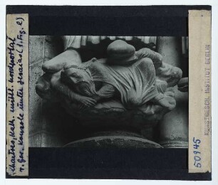 Chartres, Kathedrale Notre-Dame : Mittleres Nordportal, rechtes Gewände, untere Konsole, 1. Figur links, Jesaja
