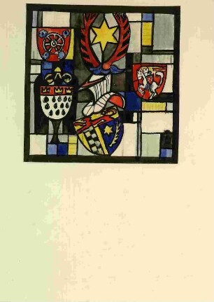 Entwurf für ein Glasfenster in einem Verbindungshaus in Marburg