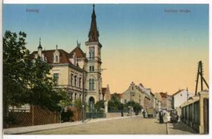 Aussig. Teplitzer Straße mit Kirche