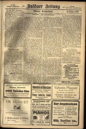 Zweite Ausgabe vom Samstag, den 15. August 1925.