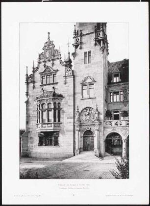 Rathaus, Dresden-Löbtau: Ansicht, Detail (aus: Moderne Neubauten, 4.Jg., 1898ff, hrsg. W. Kick)