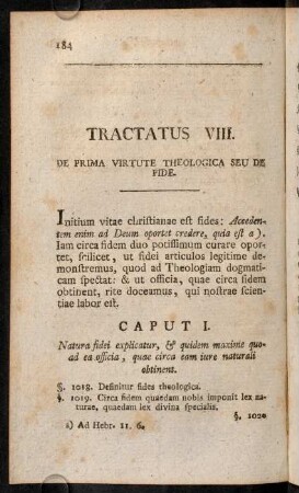 184-198, Caput I. Natura fidei explicatur, ... - Caput II. Reliqua officia fidei, ...