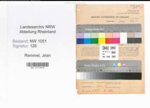 Entnazifizierung Jean Remmel , geb. 18.10.1896 (Bankangestellter)