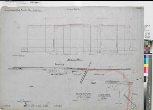 Velen (Velen) - Hochmoor (Gescher) Eisenbahnanschluß Lageplan und Profile Blatt 1 Bahnhof Velen - Waldvelen 1906 1 : 100/1000 75 x 106 Zeichnung Vogel, Landmesser KSM Nr. 1063a
