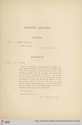 Dessins Anciens (Nr. 7 - 69)