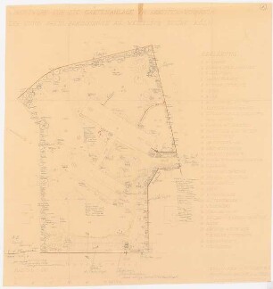 Gartenanlage Arbeiterwohnheim, Union Rheinische Braunkohlen Kraftstoff AG, Wesseling: Vorentwurf Bepflanzungsplan: Grundriss 1:200