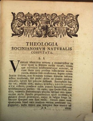 Theologiam Socinianorum naturalem confutatem