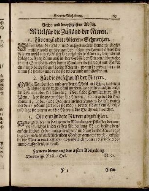Sechs und dreyßigister Absatz. Mittel für die Zuständ der Nieren