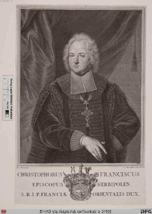 Bildnis Christoph Franz (Reichsfrhr. v. Hutten), 1724-29 Fürstbischof von Würzburg
