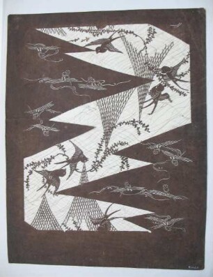 Katagami mit fliegenden Schwalben