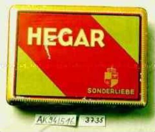 Blechdose für 25 Stück Zigaretten "HEGAR SONDERLIEBE"