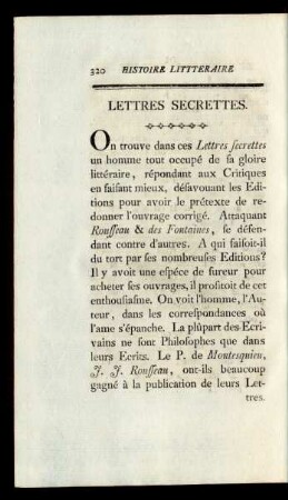 Lettres Secrettes.