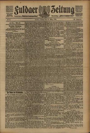 Erste Ausgabe vom Freitag, den 19. März 1909.