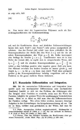§ 7. Numerische Differentiation und Integration.