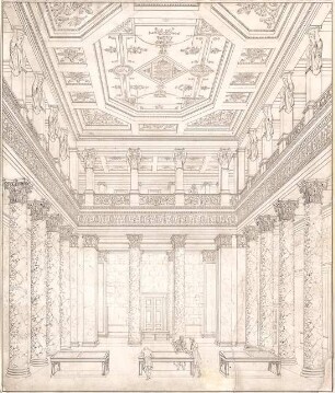 Klenze, Leo von; St. Petersburg (Russland); Eremitage - Kabinett (Perspektive)