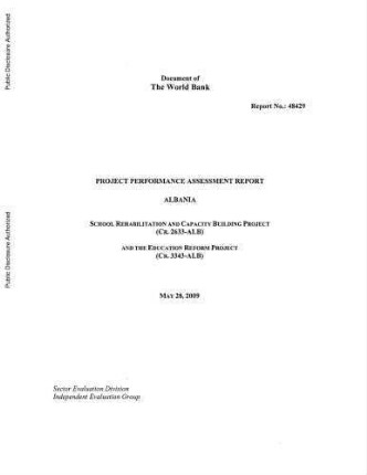 Albania - school rehabilitation and capacity building project and the education reform project