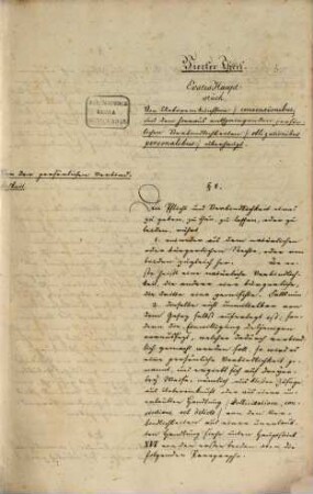 Neuverbessertes baierisches Landrecht : [Lithographirter Entwurf zur Revision des Codex Maximil. Bavaricus Civilis v. Jahre 1816 ??.], 6