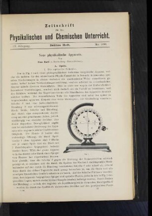 Neue physikalische Apparate. A. Optik.