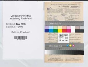 Entnazifizierung Eberhard Peltzer, geb. 08.09.1888 (Verw.Inspektor)