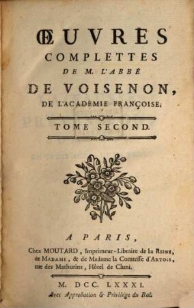 Oeuvres Complettes De M. L'Abbé De Voisenon, De L'Académie Francoise, 2
