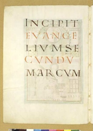 Sogenanntes Kostbares Evangeliar — "Incipit" des Markusevangeliums, Folio fol. 76v