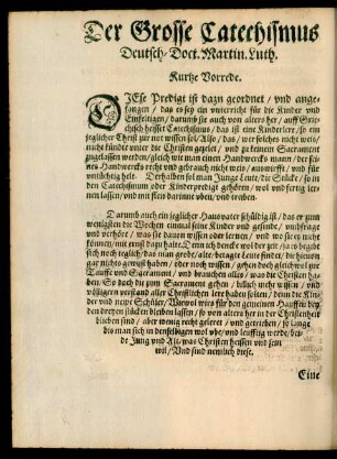 Der Grosse Catechismus Deutsch/ Doct. Martin. Luth.