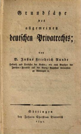 Grundsätze des allgemeinen deutschen Privatrechts