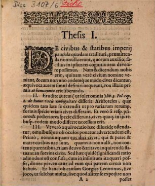 Exercitatio De Germanici Imperii Civibus