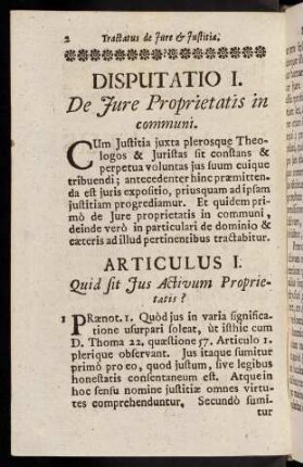 2-60, Disputatio I. De Jure Proprietatis in communi.