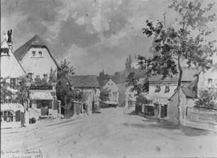 Loschwitz Dammweg : Loschwitz Dammweg. Aquarell (1896; A. Reinhardt)