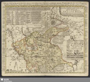 Accurate Geographische Delineation Der In Dem Meisnischen Creisse Des Churfürstenthums Sachsen Liegenden Dioeces Oder Des Ammtes Grossenhayn Sammt Ihren Staedten Flecken Und Dorffschaften