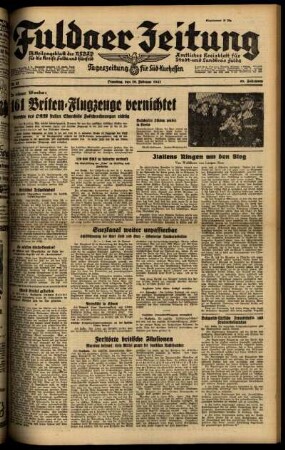 Ausgabe vom Dienstag, den 18. Februar 1941.