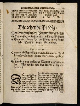 73-80, Die zehende Predig