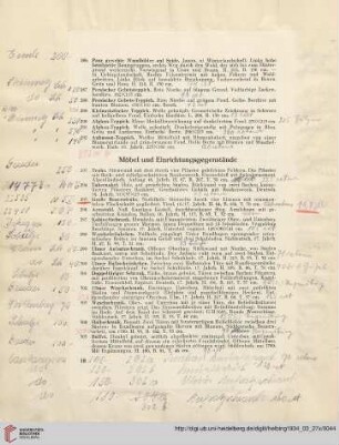 Möbel und Einrichtungsgegenstände (Nr. 293-371)