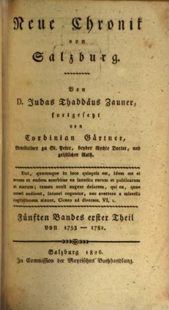 Neue Chronik von Salzburg. 5,1, 1753 - 1782