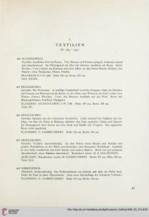 J. Textilien (Nr.464-499)