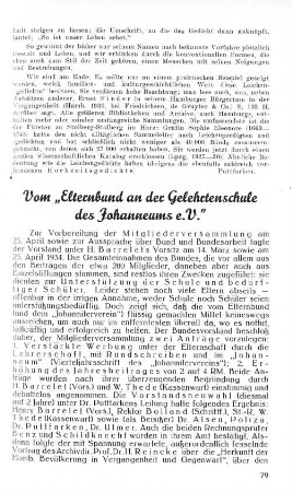 Vom "Elternbund an der Gelehrtenschule des Johanneums e.V."