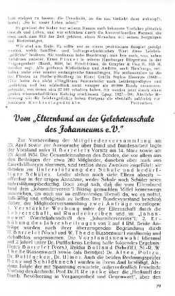 Vom "Elternbund an der Gelehrtenschule des Johanneums e.V."