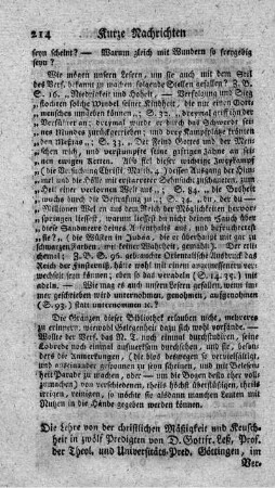 Die Lehre von der christlichen Mäßigkeit und Keuschheit.