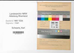 Entnazifizierung Karl Schwartz , geb. 27.03.1914 (Oberfeldwebel)