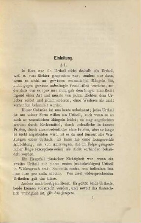 Urtheil wider Urtheil : Beitrag zur Lehre vom Widerstreit zweier Civilurtheile