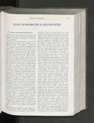 Note Economiche E Statistiche.