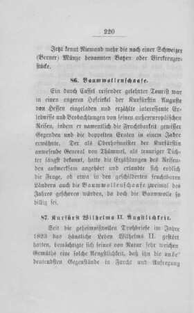 87. Kurfürst Wilhelms II. Aengstlichkeit.