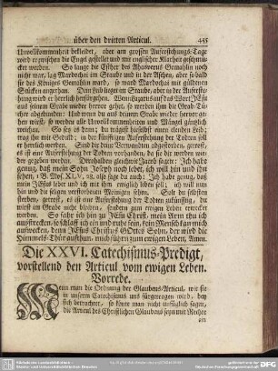 Die XXVI. Catechismus-Predigt, vorstellend den Articul vom ewigen Leben