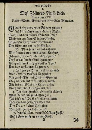 Deß Zöllners Buß-Lied.