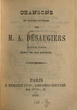 Chansons et póesies diverses