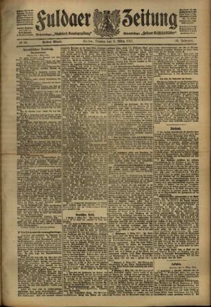 Erste Ausgabe vom Montag, den 06. März 1911.